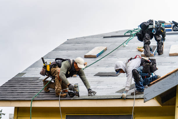Professional Gutter Installation technician working in Forestdale, RI
